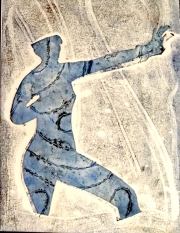 Person Print - Blue Man Marching 04