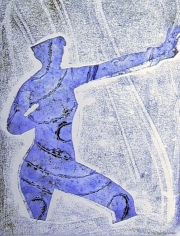 Person Print - Blue Man Marching 01