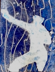Person Print - Blue Man Marching 02
